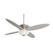 Minka Aire Modern Fan with Light with White Glass in Brushed Nickel Finish F514-BN