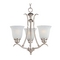 Maxim Lighting International Mini-Chandelier with White Glass in Satin Nickel Finish 11541ICSN