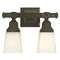 Two-Light Frosted Glass Bathroom Fixture