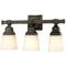 Three-Light Frosted-Glass Bathroom Fixture