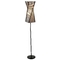 Adesso Home Modern Floor Lamp with Natural / Beige Paper Shade in Black Finish 4047-01
