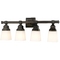 Four-Light Frosted-Glass Bathroom Fixture