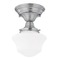 Design Classics 6-Inch Schoolhouse Semi-Flushmount Ceiling Light in Satin Nickel FCS-09 / GC6