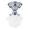 Design Classics 6-Inch Schoolhouse Semi-Flushmount Ceiling Light in Chrome Finish FCS-26 / GC6