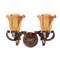 Two-Light Bathroom Fixture with Torcello Art Glass