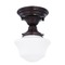 Design Classics 6-Inch Schoolhouse Semi-Flushmount Ceiling Light in Bronze Finish FCS-220 / GC6