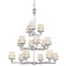 Fifteen-light three-tier chandelier