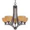 Five-light single-tier chandelier