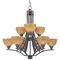 Nine-light two-tier chandelier