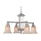 Design Classics Nickel Craftsman Chandelier with Carmel Shades 375-09 / G9440