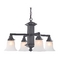 Design Classics Bronze Craftsman Chandelier with Alabaster Glass Shades 375-78 / G9430