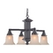 Design Classics Craftsman Chandelier in Bronze with Carmel Shades 375-78 / G9440