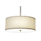 Modern Three-Light Drum Pendant with Beige Shade
