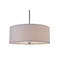 Modern Three-Light Drum Pendant with White Shade