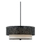 Three-Light Modern Pendant with Leaf Motif Overlay