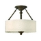 Hinkley Lighting Semi-Flushmount Light with White Shades in English Bronze Finish 4791EZ