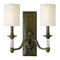 Hinkley Lighting Sconce with White Shades in English Bronze Finish 4792EZ