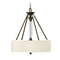 Hinkley Lighting Drum Pendant Light with White Shades in English Bronze Finish 4794EZ