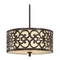 Minka Lighting, Inc. Drum Pendant Light with Beige / Cream Glass in Iron Oxide Finish 1493-357