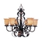 Maxim Lighting International Chandelier with Amber Glass in Oil Rubbed Bronze Finish 20607VAOI