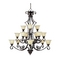 Maxim Lighting International Chandelier with Beige / Cream Glass in Oil Rubbed Bronze Finish 11239SVOI