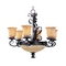 Maxim Lighting International Chandelier with Amber Glass in Oil Rubbed Bronze Finish 20613VAOI