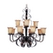 Maxim Lighting International Chandelier with Amber Glass in Oil Rubbed Bronze Finish 20614VAOI