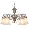 Design Classics Satin Nickel Chandelier with Alabaster Glass Shades 20022-09