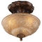 Landmark Lighting, Inc. Semi-Flushmount Light with Amber Glass in Golden Bronze Finish 08103-AGB