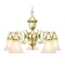Design Classics Polished Brass Chandelier with Alabaster Glass Shades 20022-14