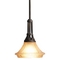 Mini-Pendant with Amber Glass Shade