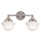 Design Classics Schoolhouse Bathroom Light with Two Lights in Polished Nickel WC2-15 / GC6