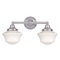 Design Classics Schoolhouse Bathroom Light with Two Lights in Satin Nickel WC2-09 / GC6
