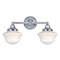 Design Classics Schoolhouse Bathroom Light with Two Lights in Chrome Finish WC2-26 / GC6