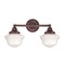 Design Classics Schoolhouse Bathroom Light with Two Lights in Bronze Finish WC2-220 / GC6