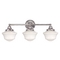 Design Classics Schoolhouse Bathroom Light with Three Lights in Polished Nickel WC3-15 / GC6