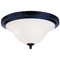 Landmark Lighting, Inc. Flushmount Light with White Glass in Matte Black Finish 220-BK