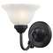 Landmark Lighting, Inc. Sconce with White Glass in Matte Black Finish 241-BK