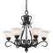 Landmark Lighting, Inc. Chandelier with White Glass in Matte Black Finish 256-BK