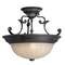 Three-Light Semi-Flush Ceiling Fixture