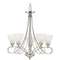 Quoizel Lighting Modern Chandelier with White Glass in Imperial Silver Finish DK5005IS