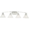 Quoizel Lighting Modern Bathroom Light with White Glass in Polished Chrome Finish DI8504C