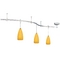 Three-Light Pendant Rail Kit with Amber Glass