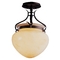 Single-Light Semi-Flush Ceiling Fixture