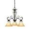 Quoizel Lighting Chandelier with Brown Glass in Palladian Bronze Finish DH5103PN