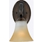 Quoizel Lighting Bathroom Light with Brown Glass in Palladian Bronze Finish DH8601PN