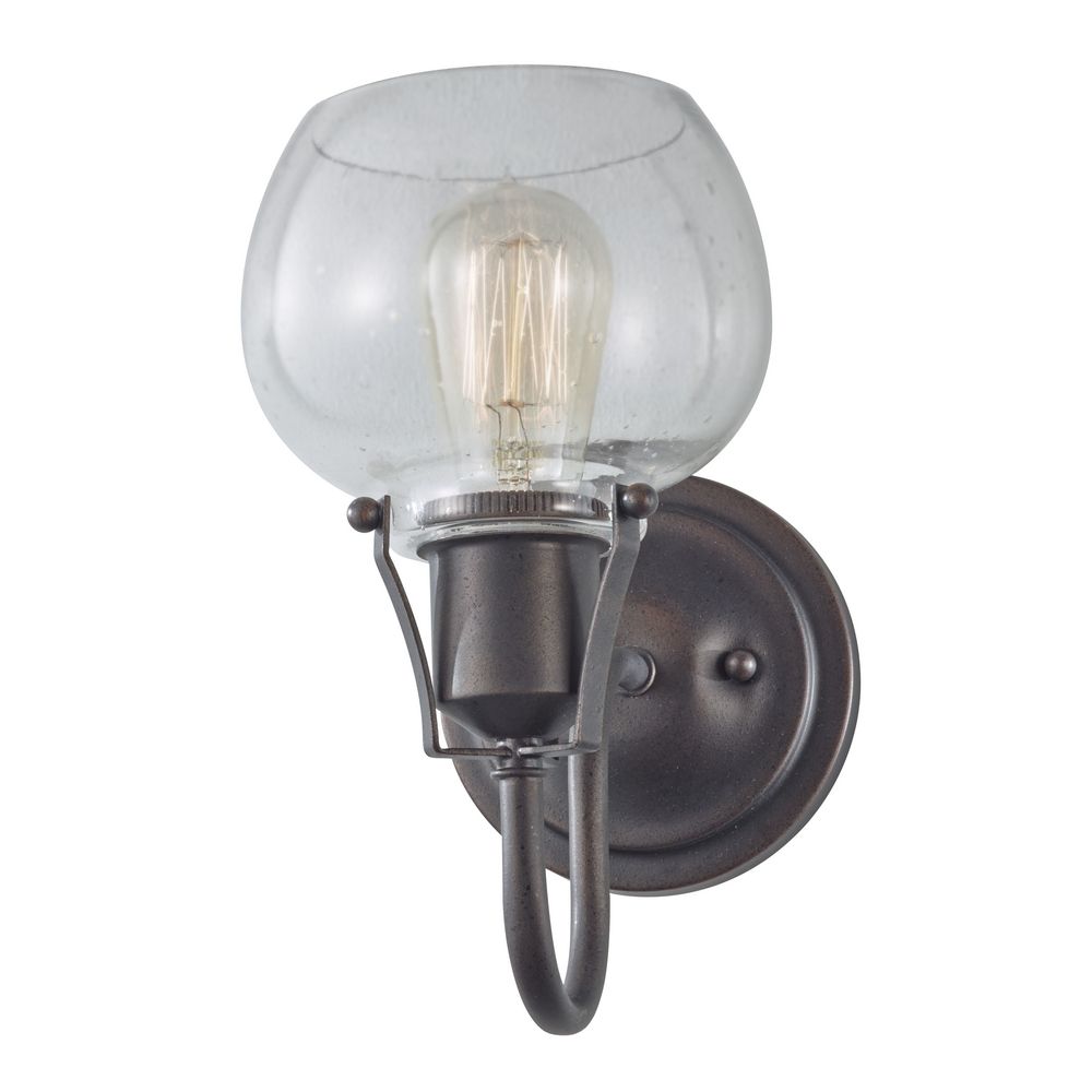 Sconce Wall Light with Seeded in Rustic Iron Finish WB1702RI Destination Lighting