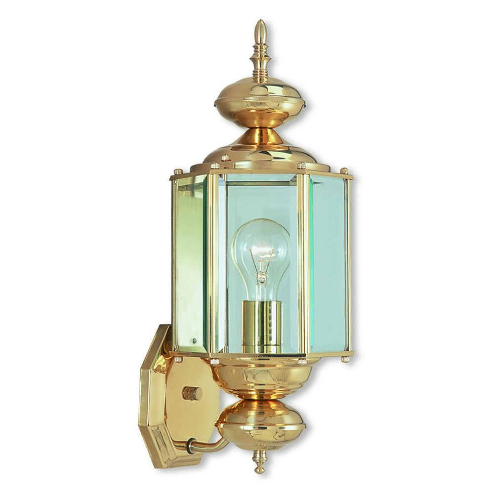 Livex Lighting Outdoor Basics Polished Brass Outdoor Wall Light 2006-02 Destination Lighting