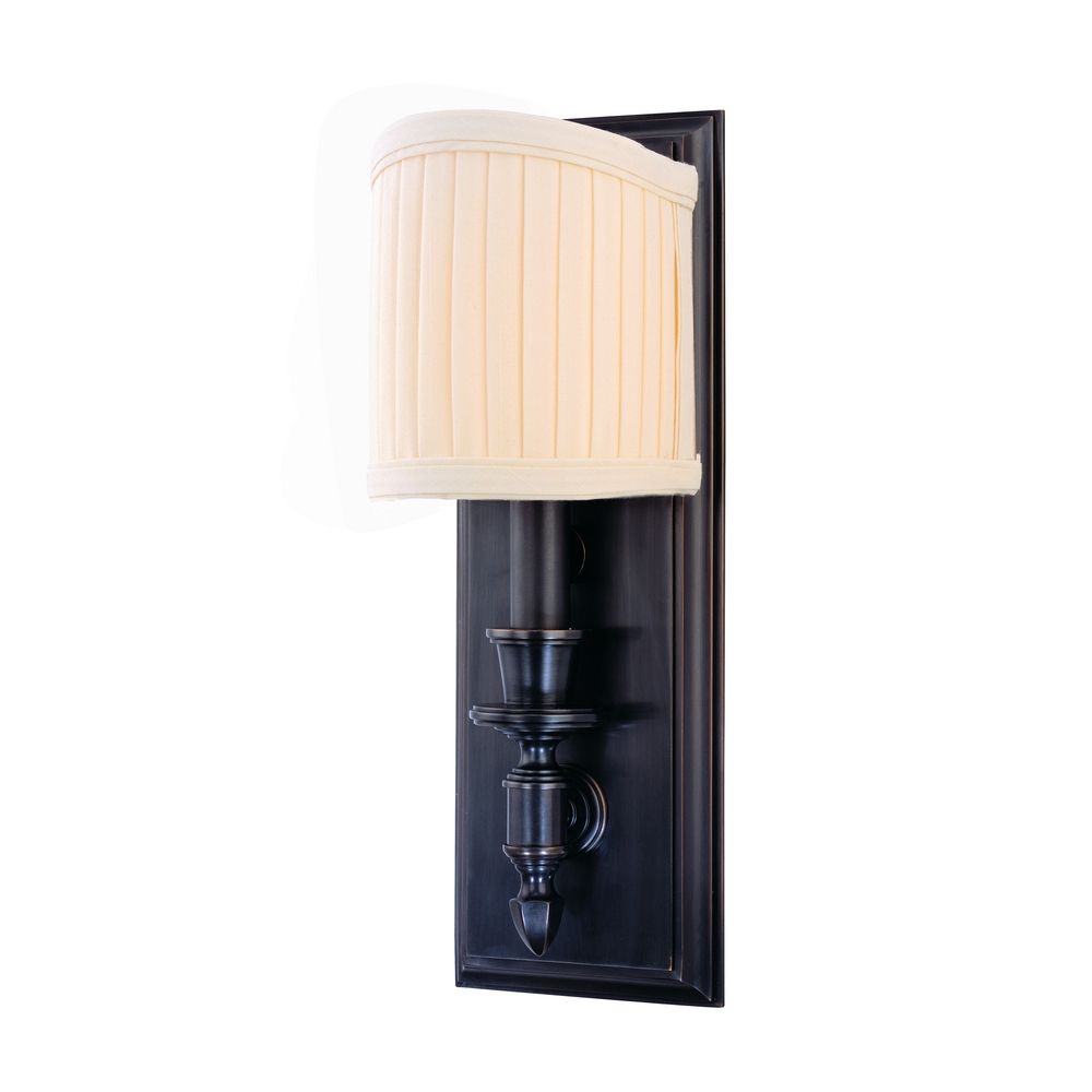 Sconce Wall Light with White Shade in Old Bronze Finish 881-OB Destination Lighting
