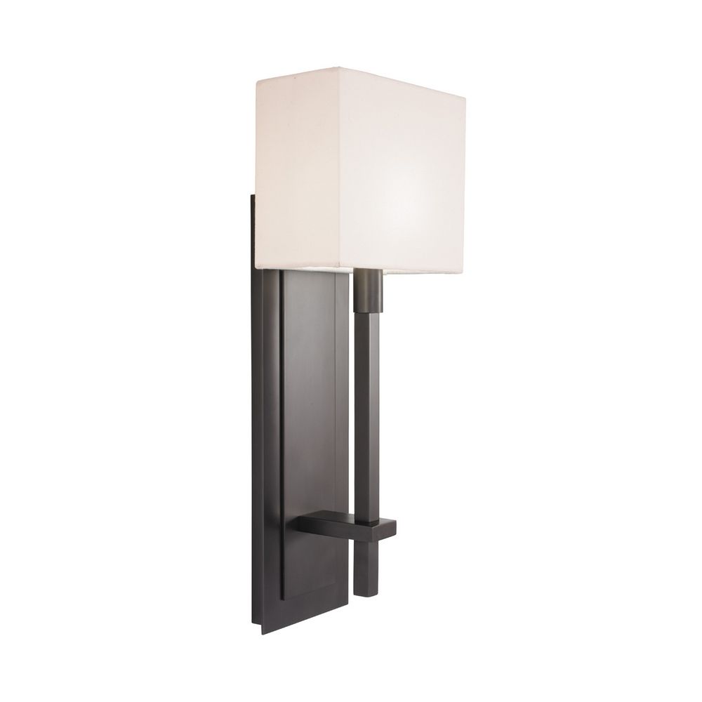 Modern Sconce Wall Light with White Shade in Black Bronze Finish 4436.32 Destination Lighting